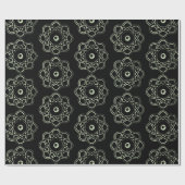 Leuchtgrün auf schwarzen Atom-Symbolen Geschenkpapier (Flach)