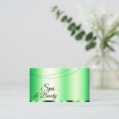 Leuchtgrün glamourös Beruflich und einfach Visitenkarte (Stehend Vorderseite)