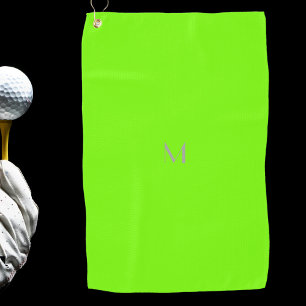 Leuchtgrün - Monogramm hinzufügen Golfhandtuch