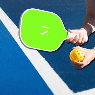Leuchtgrün - Monogramm hinzufügen Pickleball Schläger