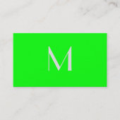 Leuchtgrün - Monogramm hinzufügen Visitenkarte (Vorderseite)