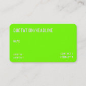 Leuchtgrün - QR-Code Visitenkarte (Vorderseite)