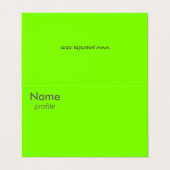 Leuchtgrün Visitenkarten (Außenseite Aufgefaltet)