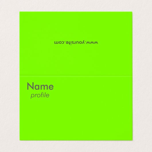 Leuchtgrün Visitenkarten (Außenseite Aufgefaltet)