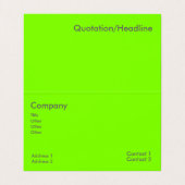 Leuchtgrün Visitenkarten (Innenseite Aufgefaltet)