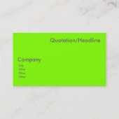 Leuchtgrün - Vollfarben - Logo hinzufügen Visitenkarte (Rückseite)