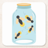 Leuchtkäfer im Glas Rechteckiger Pappuntersetzer (Vorderseite)