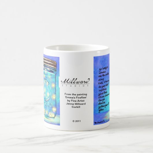 Leuchtkäfer in Glas-Tasse ~ Doppeltem versahen Kaffeetasse (Mittel)