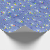 Leuchtkäfer-Insekten-Blau-Muster Geschenkpapier (Ecke)