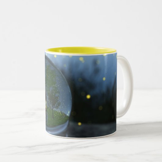 Leuchtkäfer-Kugel-Tasse Zweifarbige Tasse (VorderseiteRechts)