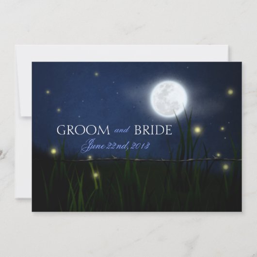 Leuchtkäfer mit rustikaler Hochzeitseinladung des Einladung (Rückseite)