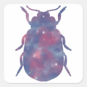 Leuchtkäfer-Sticker Quadratischer Aufkleber