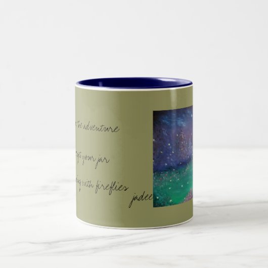 Leuchtkäfer-Tasse Zweifarbige Tasse (Mittel)