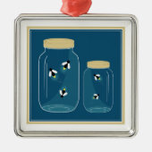 Leuchtkäfer-Weckglas Silbernes Ornament (Vorne)