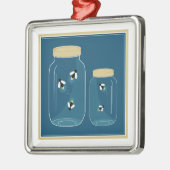 Leuchtkäfer-Weckglas Silbernes Ornament (Links)