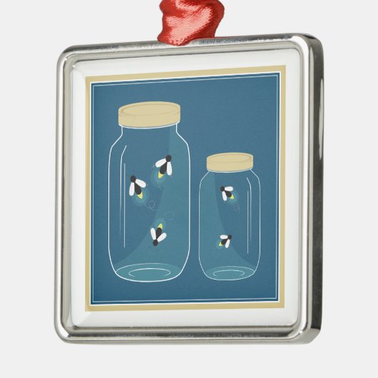 Leuchtkäfer-Weckglas Silbernes Ornament (Links)