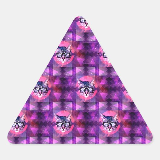 Leuchtkatze Dreieckiger Aufkleber (Vorderseite)