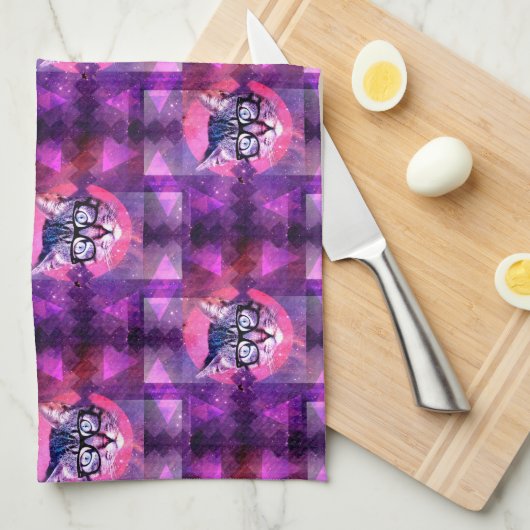 Leuchtkatze Geschirrtuch (Viertel Falte)