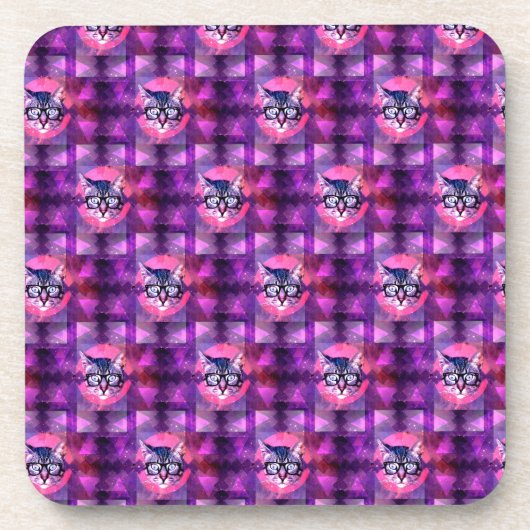 Leuchtkatze Getränkeuntersetzer (Vorderseite)