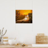 Leuchtkatze Poster (Küche)