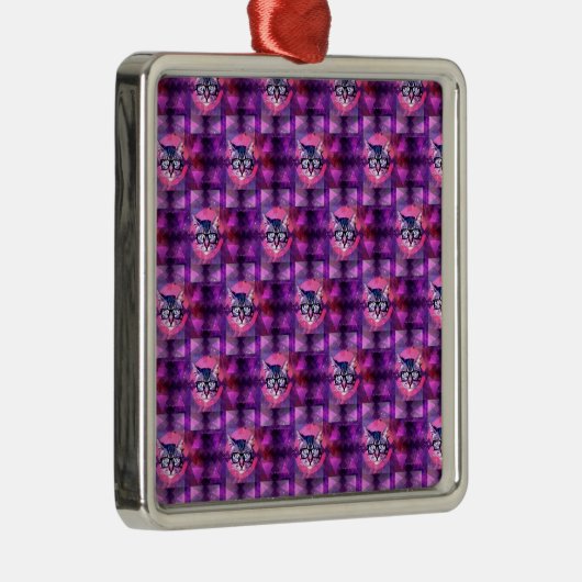 Leuchtkatze Silbernes Ornament (Rechts)