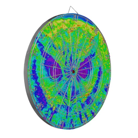 Leuchtkauz Dartscheibe (Vorderseite Links)