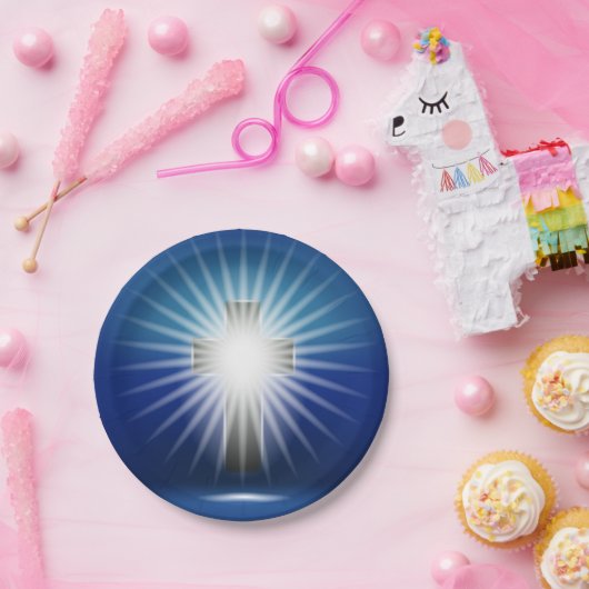 Leuchtkreuz Pappteller (Party)