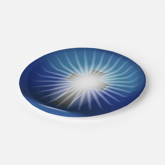 Leuchtkreuz Pappteller (Schrägansicht)