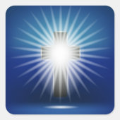 Leuchtkreuz Quadratischer Aufkleber (Vorderseite)