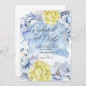 LEUCHTLICHT BLAU UND ARBEIT GELB EINLADUNG (Vorne/Hinten)