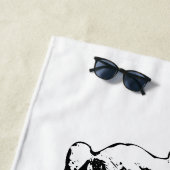 Leuchtlinien, ruhende Katze Strandtuch (Beispiel)