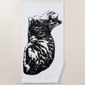 Leuchtlinien, ruhende Katze Strandtuch (Vorderseite)