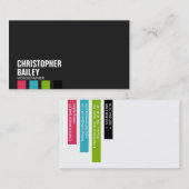 Leuchtmarker-Stangen auf Schwarzem - Art 1 Visitenkarte (Vorne/Hinten)