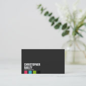 Leuchtmarker-Stangen auf Schwarzem - Art 1 Visitenkarte (Stehend Vorderseite)