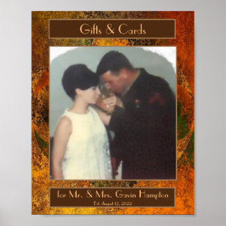 "Leuchtmittel" Hochzeit im Herbst Gift Table Poste Poster