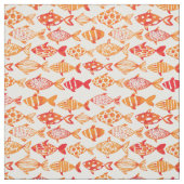 Leuchtorange-Aquarell-Fisch-Muster 2 Stoff (Muster)