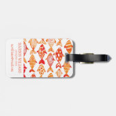 Leuchtorange-Aquarell-Fisch-Muster Gepäckanhänger (Rückseite horizontal)