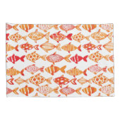 Leuchtorange-Aquarell-Fisch-Muster Kissenbezug (Rückseite-Rechts)