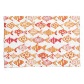 Leuchtorange-Aquarell-Fisch-Muster Kissenbezug (Vorderseite-Rechts)