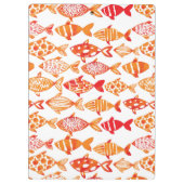 Leuchtorange-Aquarell-Fisch-Muster Klemmbrett (Rückseite)