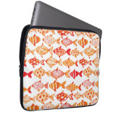 Leuchtorange-Aquarell-Fisch-Muster Laptopschutzhülle (Vorne Rechts)