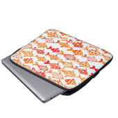 Leuchtorange-Aquarell-Fisch-Muster Laptopschutzhülle (Vorne Knopf)