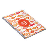 Leuchtorange-Aquarell-Fisch-Muster Notizblock (Rechte Seite)