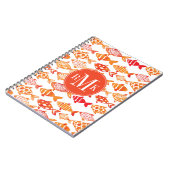 Leuchtorange-Aquarell-Fisch-Muster Notizblock (Linke Seite)