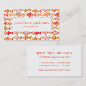 Leuchtorange-Aquarell-Fisch-Muster Visitenkarte (Vorne/Hinten)