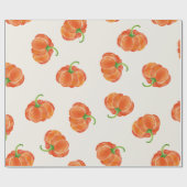 Leuchtorange-Aquarell-Kürbis-Muster Geschenkpapier (Flach)