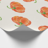 Leuchtorange-Aquarell-Kürbis-Muster Geschenkpapier (Ecke)