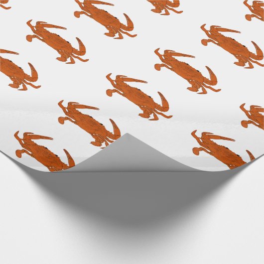 Leuchtorange gedämpftes Krabben-Packpapier Geschenkpapier (Ecke)