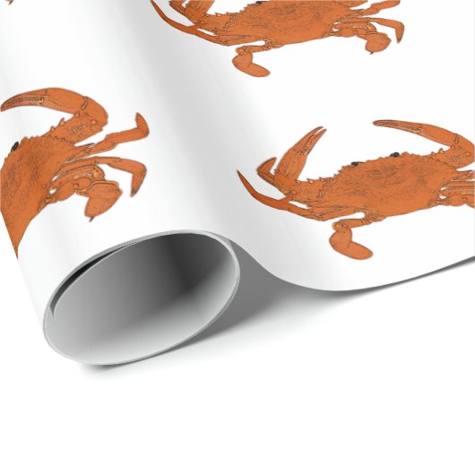 Leuchtorange gedämpftes Krabben-Packpapier Geschenkpapier (Rolleneckpunkt)