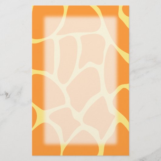 Leuchtorange-und Gelb-Giraffen-Druck-Muster Briefpapier (Vorderseite)